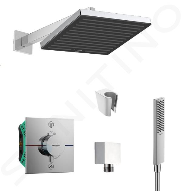 SANITINO - Doucheset met thermostaat en met inbouwdeel hansgrohe, accessoires kielle, chroom SANI21HHK003