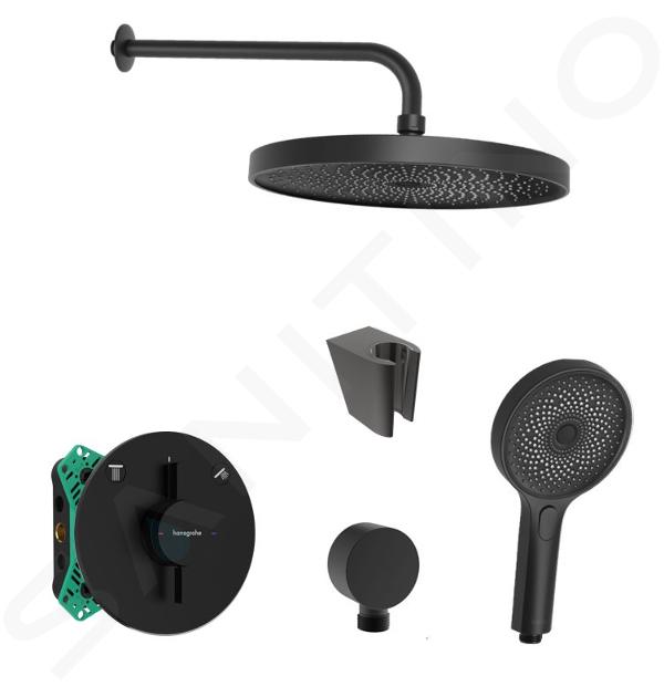 SANITINO - Conjunto de ducha con grifo empotrado hansgrohe, con cuerpo de montaje y accesorios kielle, negro mate SANI21HKK400