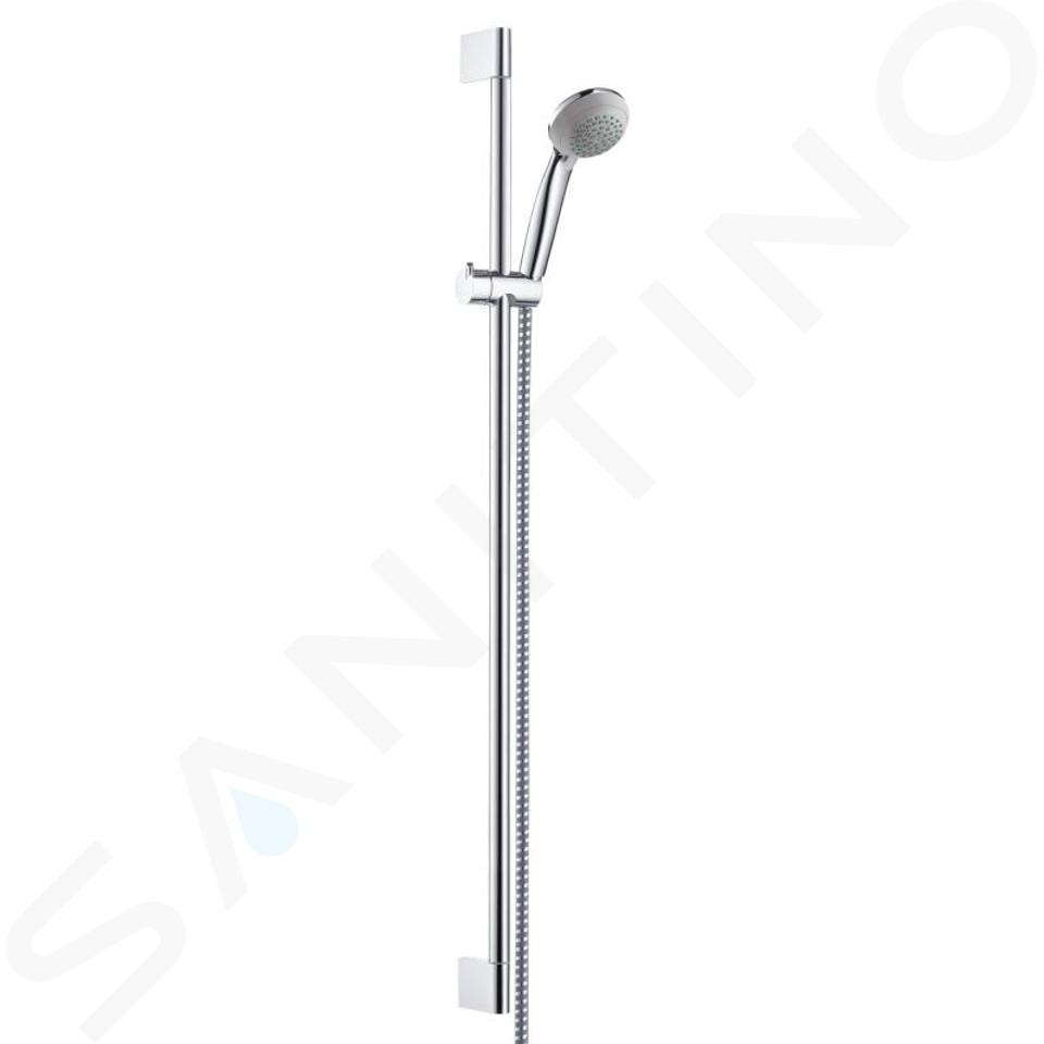 Hansgrohe Crometta 85 - Set de douche 1 jet/barre murale Unica’Crometta 0,90 m, chrome 27729000