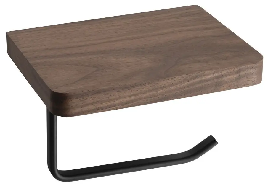 Sapho Ska - Porte-papier toilette avec étagère, noyer SKA417