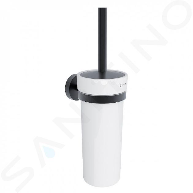 Nimco Unix - Escobillero de pared, con soporte, cerámica/negro mate UNC 13094K-90