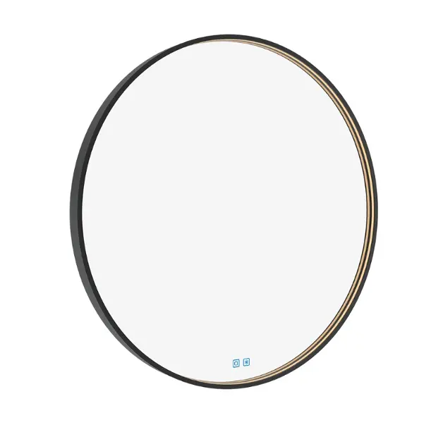 Levně Nimco Zrcadla - Zrcadlo s LED osvětlením, průměr 90 cm, dotykový senzor, černá ZPC 31003RVX-90