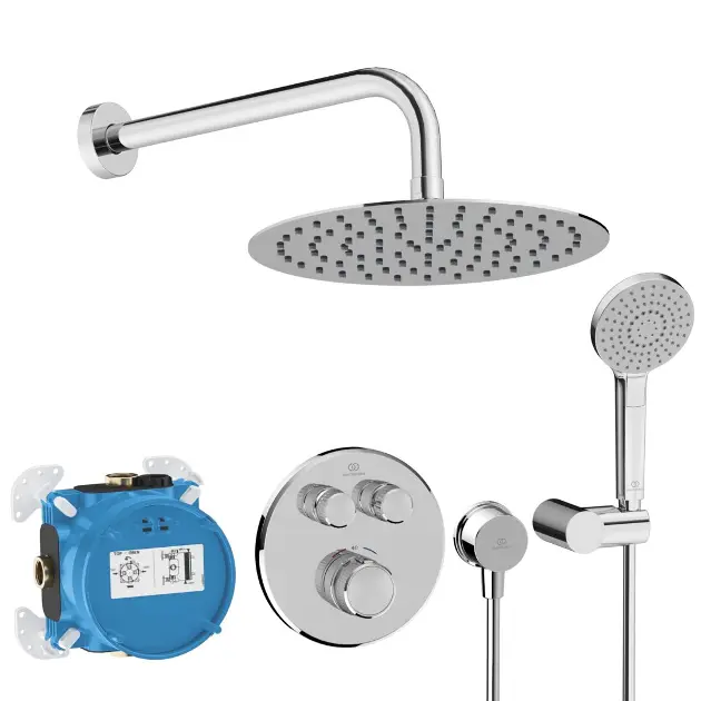 Elektronische Douche Doorstroomboiler 3500W Wit Met Doucheset - Instelbaar 30-52°C Voor Badkamer, Keuken & Wastafel