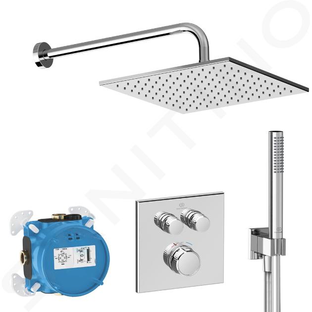 Ideal Standard CeraTherm Navigo - Inbouw douche set met thermostaat, met huis, 30x30 cm, chroom A7773AA