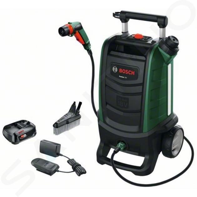 Bosch Zahradní technika - 18V AKU vysokotlaká myčka 20 bar, 1x aku 2,5 Ah Li-Ion, nabíječka 06008B6101