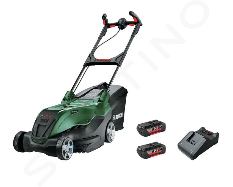 Bosch Záhradná technika - 36V AKU kosačka na trávu, záber 40 cm, 2x aku 2,0 Ah, nabíjačka 06008B9F01