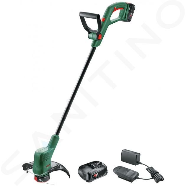 Bosch Utilaje tehnice pentru grădină - Mașină de tuns gazon pe acumulator 18V, raza de acțiune 26 cm, 2x acumulator 2,0 Ah Li-Ion, încărcător 06008C1C05