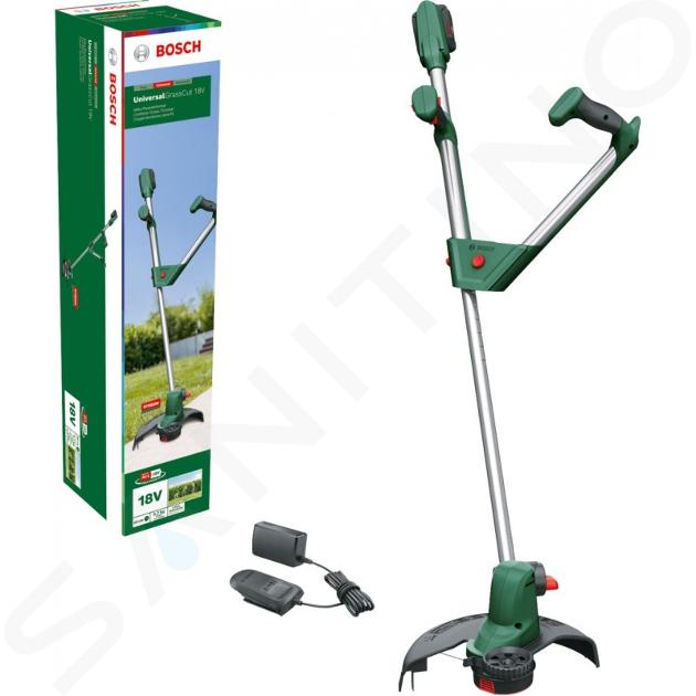 Bosch Záhradná technika - 18V AKU strunová kosačka, záber 26 cm, 1x aku 2,5 Ah Li-Ion, nabíjačka 06008C1E03