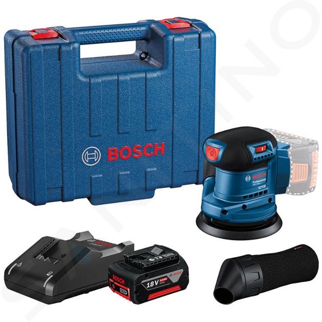 Bosch Nářadí - 18V AKU excentrická bruska 125 mm, 1x aku 4,0 Ah Li-Ion, nabíječka 06013A5021