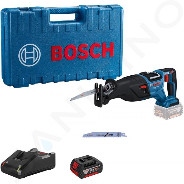 Bosch Utensili - Sega universale a batteria 18 V, 1x batteria da 5,0 Ah, caricabatterie 06016C0021