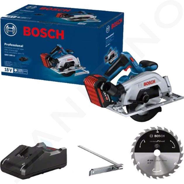 Bosch Unelte - Fierăstrău circular 165 mm pe acumulator 18V, 1x baterie 5,0 Ah, încărcător 06016C1223