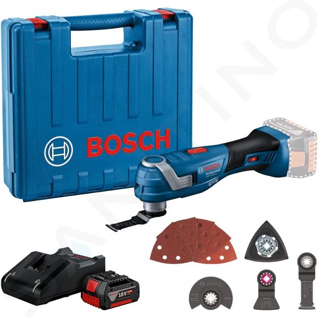 Bosch Náradie - 18V AKU oscilačná multibrúska s príslušenstvom, 1x aku 4,0 Ah, nabíjačka 06018G2021