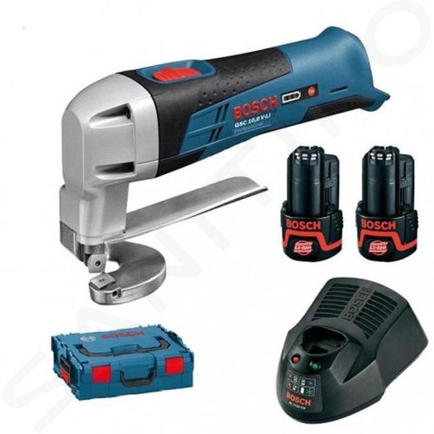 Bosch Nářadí - 12V AKU nůžky na plech, 2x aku 2,0 Ah Li-Ion, nabíječka 0601926108