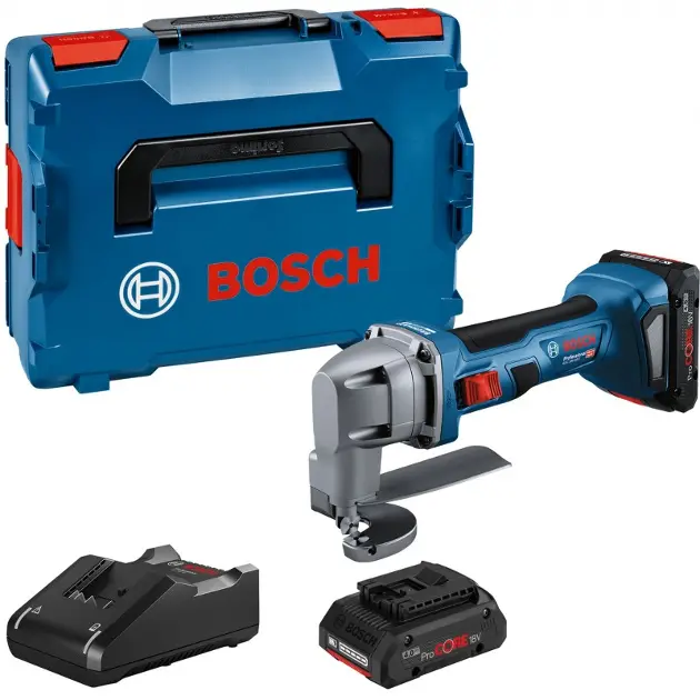 Bosch Nářadí - 18V AKU nůžky na kov, 2x aku 4,0 Ah ProCORE, nabíječka 0601926301