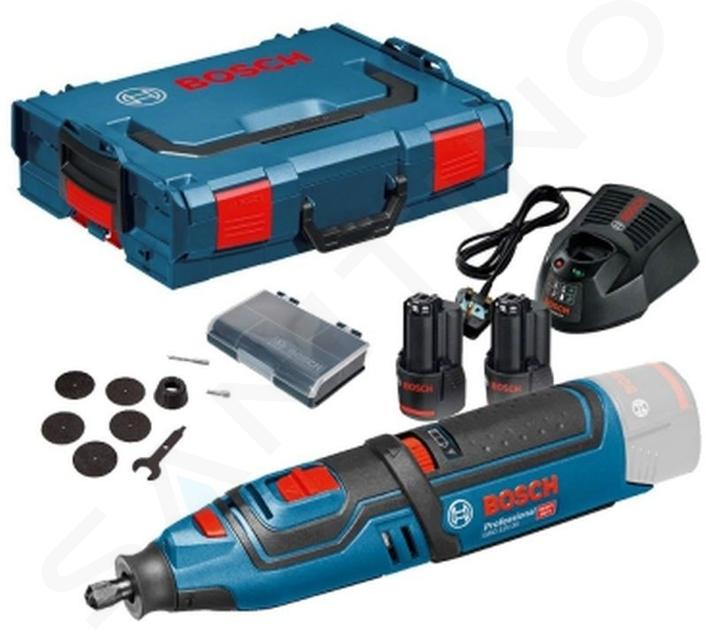 Bosch Náradie - 12V AKU priama brúska, 2x aku 2,0 Ah Li-Ion, nabíjačka 06019C5001