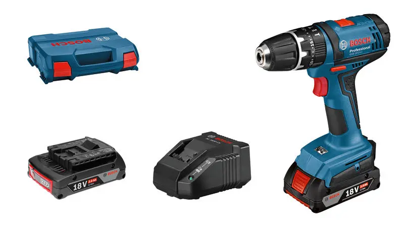 Levně Bosch Nářadí - 18V AKU vrtačka s příklepem, 2x aku 2,0 Ah GBA, nabíječka 06019D2303