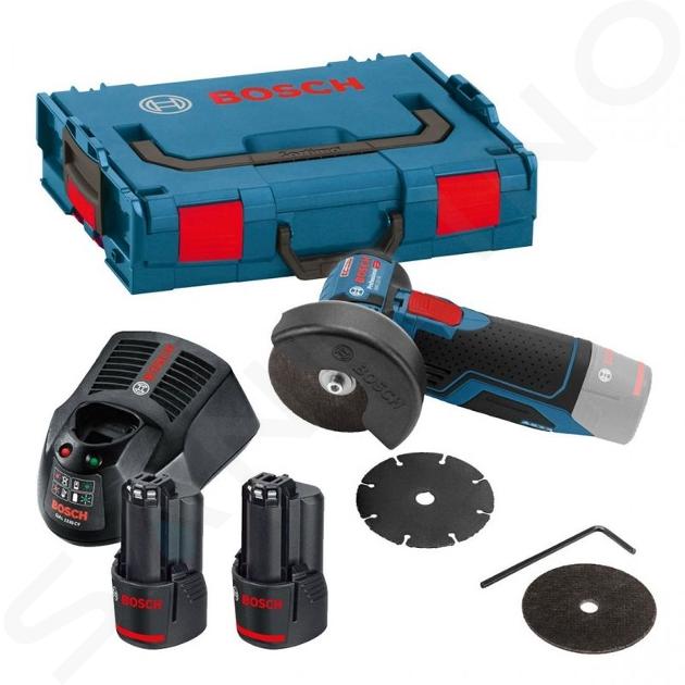 Bosch Herramientas - 12V AKU amoladora angular 76 mm, 2x batería 3,0 Ah Li-Ion, cargador 06019F200B