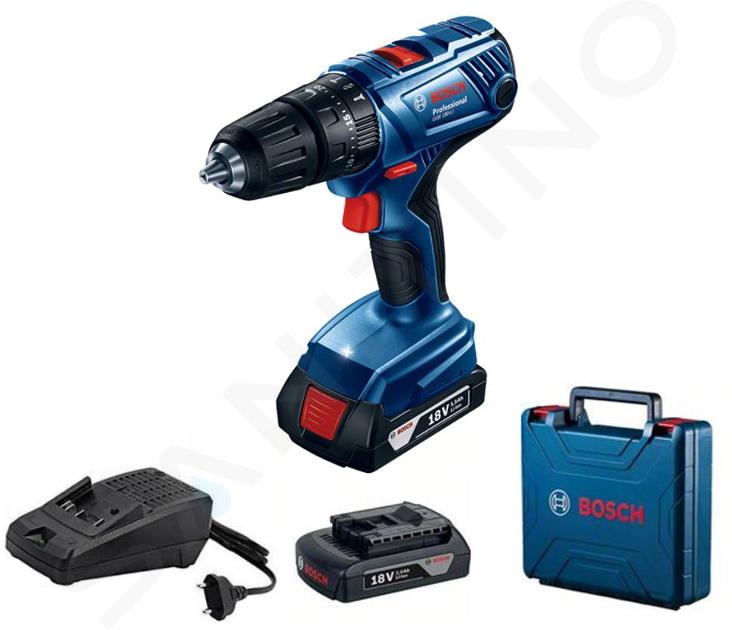 Bosch Herramientas - Taladro atornillador AKU de 18 V de impacto, 2x batería 2,0 Ah XR, cargador 06019F8307