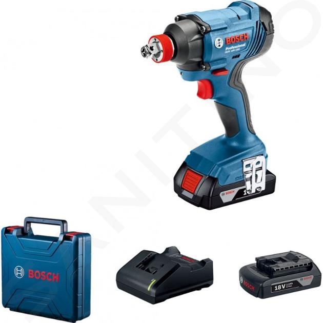 Bosch Náradie - 18V AKU rázový uťahovač, 2x aku 2,0 Ah, nabíjačka 06019G5223