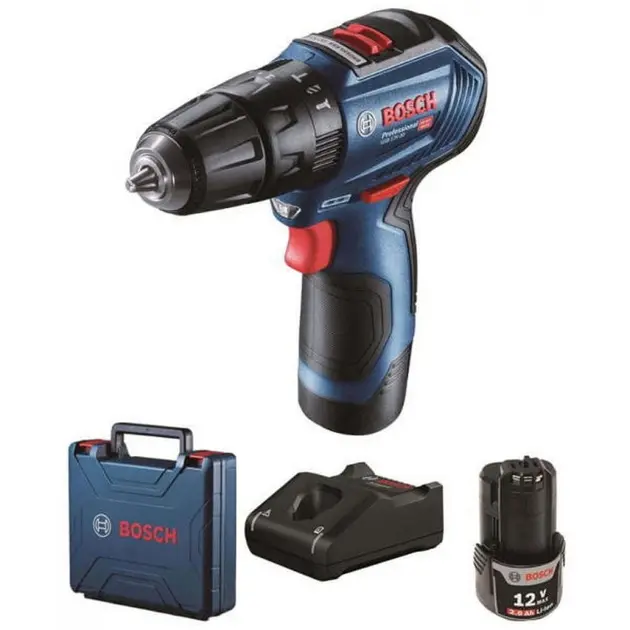 Bosch Werkzeug - 12V Akku-Bohrschrauber, 2x 2,0 Ah Li-Ion Akku, Ladegerät 06019G9100