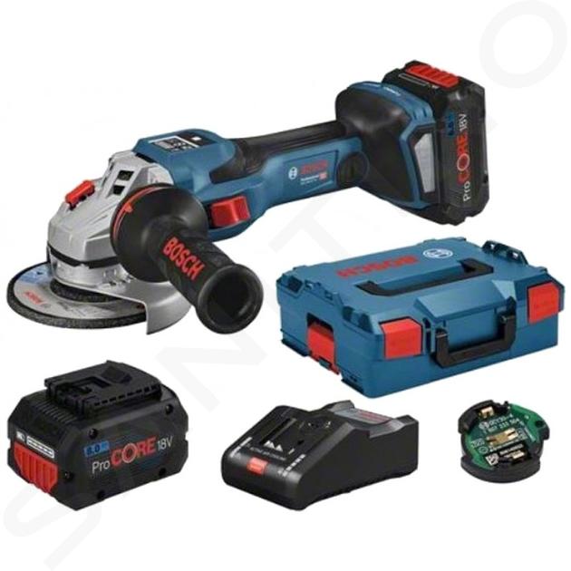 Bosch Herramientas - Amoladora angular 18V AKU 125 mm, 2x batería 8,0 Ah Li-Ion, cargador 06019H6101