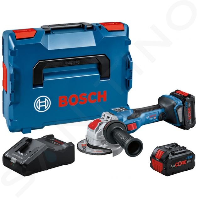 Bosch Outillage - Meuleuse d'angle sans fil 18V 125 mm, 2 batteries 8,0 Ah Li-Ion, chargeur 06019H6501