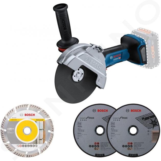 Bosch Gereedschap - 18V ACCU-haakse slijper 180 mm, zonder accu en lader 06019H6L01