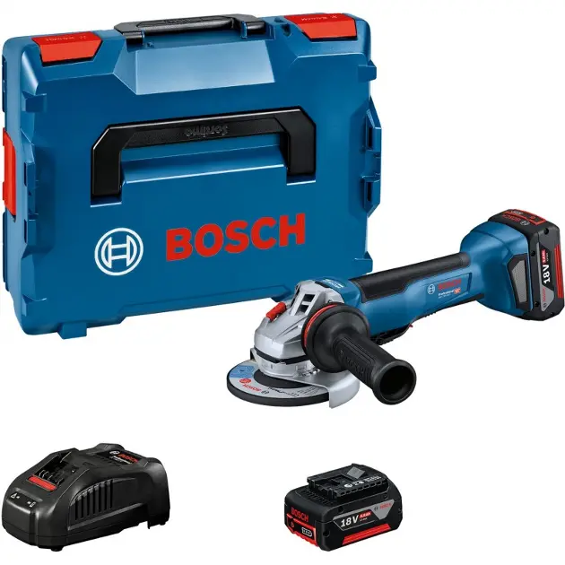 Bosch Náradie - 18V AKU uhlová brúska 125 mm, 2x aku 5,0 Ah Li-Ion, nabíjačka 06019J4101