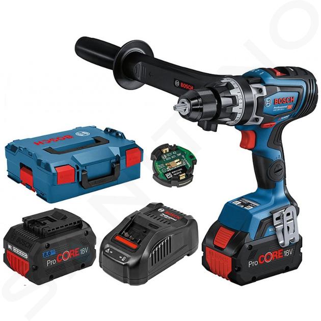 Bosch Outillage - Perceuse-visseuse à percussion sans fil 18V, 2 batteries 8,0 Ah Li-Ion, chargeur 06019J5105