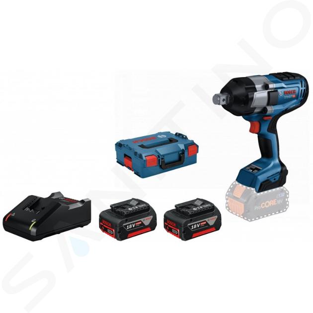 Bosch Unelte - Mașină de înșurubat (cheie) cu impact pe acumulator de 18V, 2 x bat. 5,0 Ah, încărcător 06019J8522