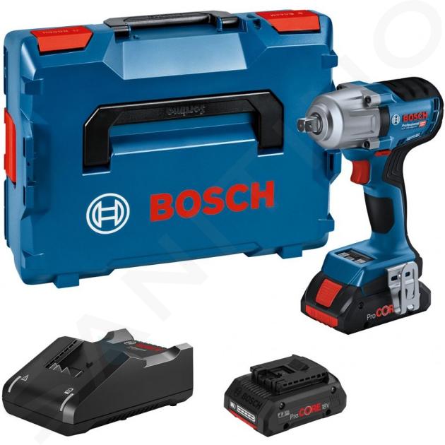 Bosch Nářadí - 18V AKU rázový utahovák, 2x aku 4,0 Ah, nabíječka 06019K4102