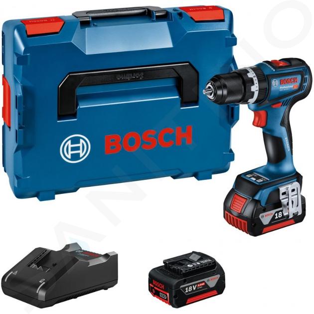 Bosch Outillage - Perceuse à percussion sans fil 18V, 2 batteries Li-Ion 4,0 Ah Li-Ion, chargeur 06019K6104