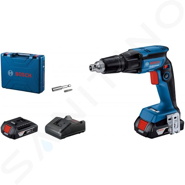 Bosch Outillage - Visseuse à plaques de plâtre sans fil 12 V avec chargeur de vis, 2 batteries 2,0 Ah Li-Ion, chargeur 06019K7020