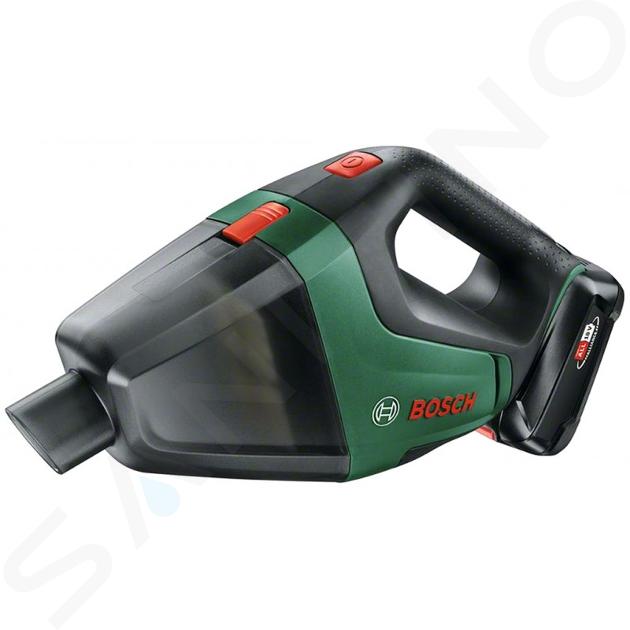 Bosch Accessoires - Aspirateur à main sans fil 18 V, volume 500 ml, 1 batterie 2,5 Ah Li-ion, chargeur 06033B9103