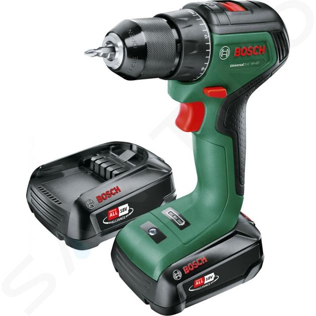 Bosch Werkzeug - 18V Akku-Bohrschrauber, 2x 2,0 Ah Li-Ion Akku, Ladegerät 06039D7002