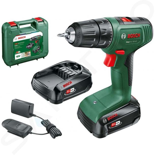 Bosch Herramientas - Taladro atornillador AKU 18V, 2x batería 2,0 Ah Li-Ion, cargador 06039D8005