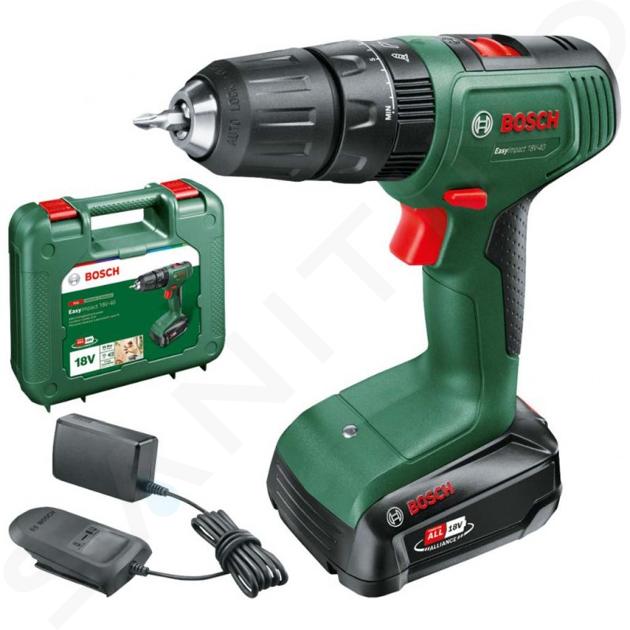 Bosch Náradie - 18V AKU vŕtačka s príklepom, 1x aku 1,5 Ah Li-Ion, nabíjačka 06039D8101