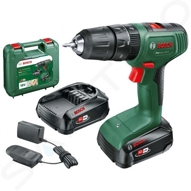 Bosch Náradie - 18V AKU vŕtačka s príklepom, 2x aku 1,5 Ah Li-Ion, nabíjačka 06039D8102