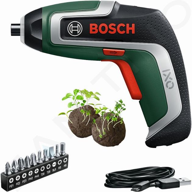 Bosch Náradie - 3,6 V AKU skrutkovač s príslušenstvom, USB kábel 06039E0009