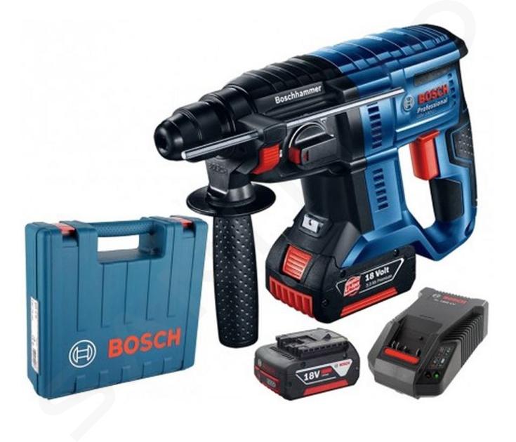 Bosch Eszközök - 18V AKU fúrókalapács, 2x 18 V Li-Ion 4,0 Ah, töltő 0611911121