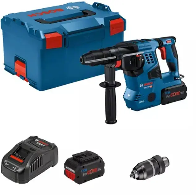 Bosch Náradie - 18V AKU vŕtacie kladivo SDS Plus, 2x aku 8,0 Ah ProCORE, nabíjačka 0611921002