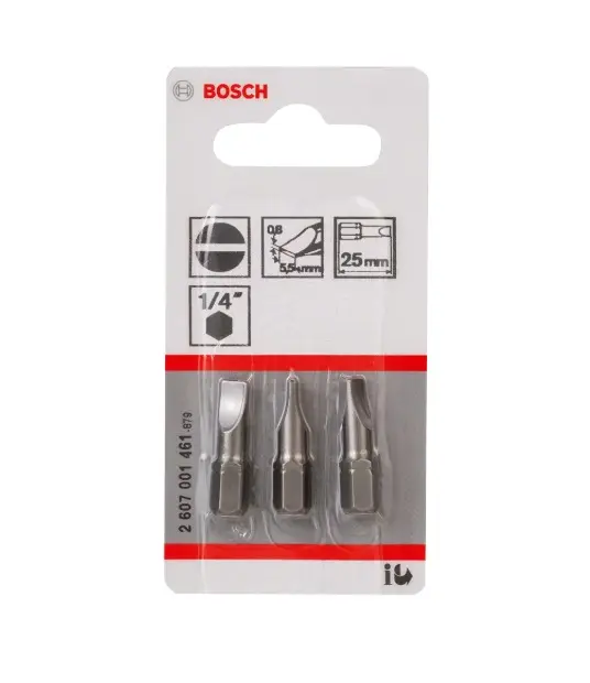 Levně Bosch Příslušenství - Sada bitů S0,8x5,5, délka 25 mm, 3 ks 2607001461