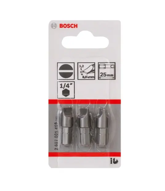 Levně Bosch Příslušenství - Sada bitů S1,2x8, délka 25 mm, 3 ks 2607001468