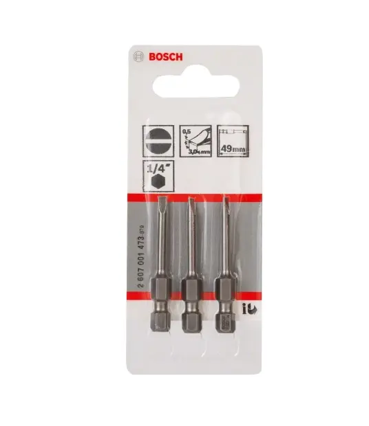 Bosch Příslušenství - Sada bitů S0,5x3, délka 49 mm, 3 ks 2607001473