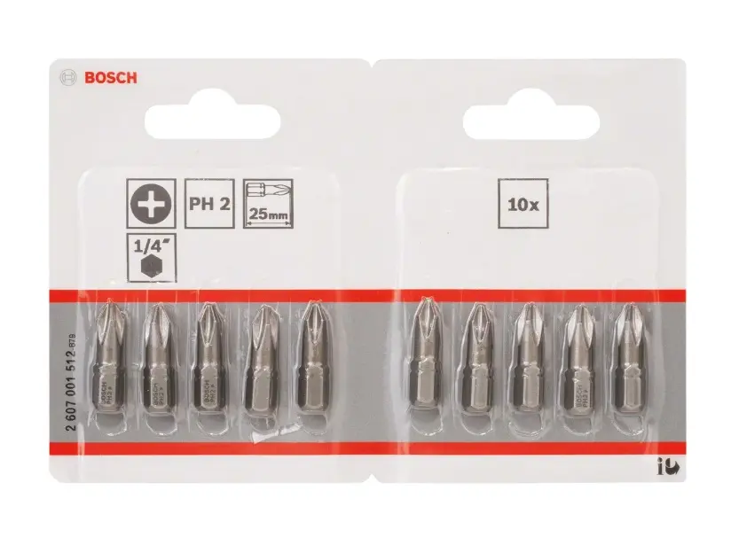 Levně Bosch Příslušenství - Sada bitů PH2, délka 25 mm, 10 ks 2607001512