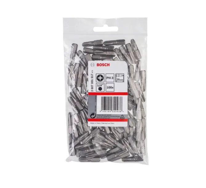 Levně Bosch Příslušenství - Sada bitů PH3, délka 25 mm, 100 ks 2607001517