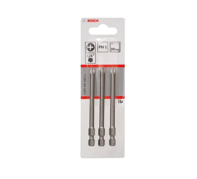 Bosch Zubehör - PH1 Bit-Satz, Länge 89 mm, 3-tlg. 2607001533