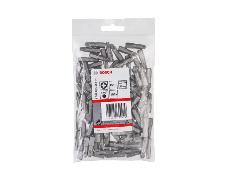 Levně Bosch Příslušenství - Sada bitů PZ3, délka 25 mm, 100 ks 2607001565