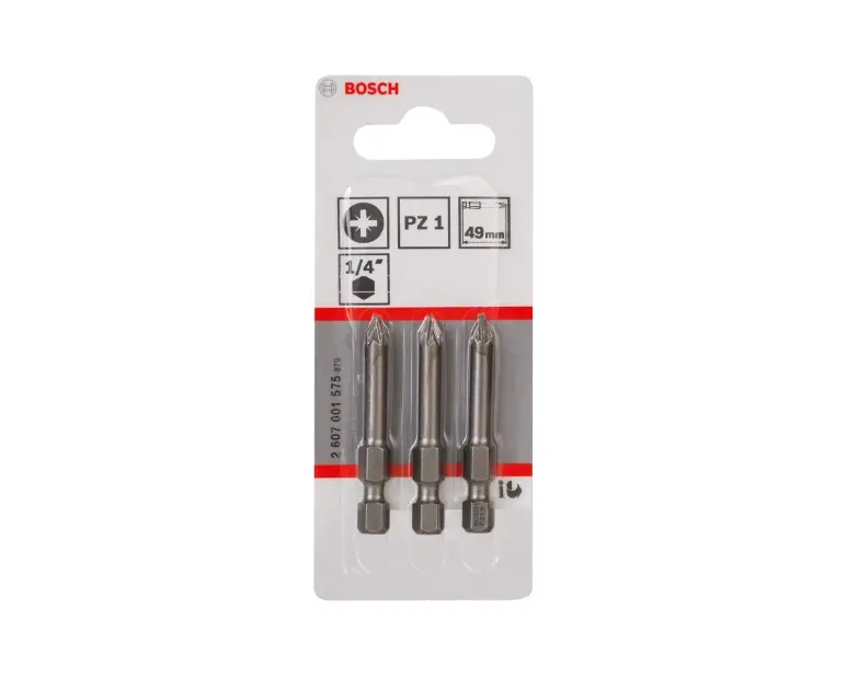 Levně Bosch Příslušenství - Sada bitů PZ1, délka 49 mm, 3 ks 2607001575