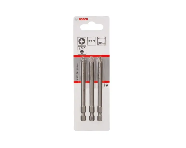 Levně Bosch Příslušenství - Sada bitů PZ2, délka 89 mm, 3 ks 2607001583